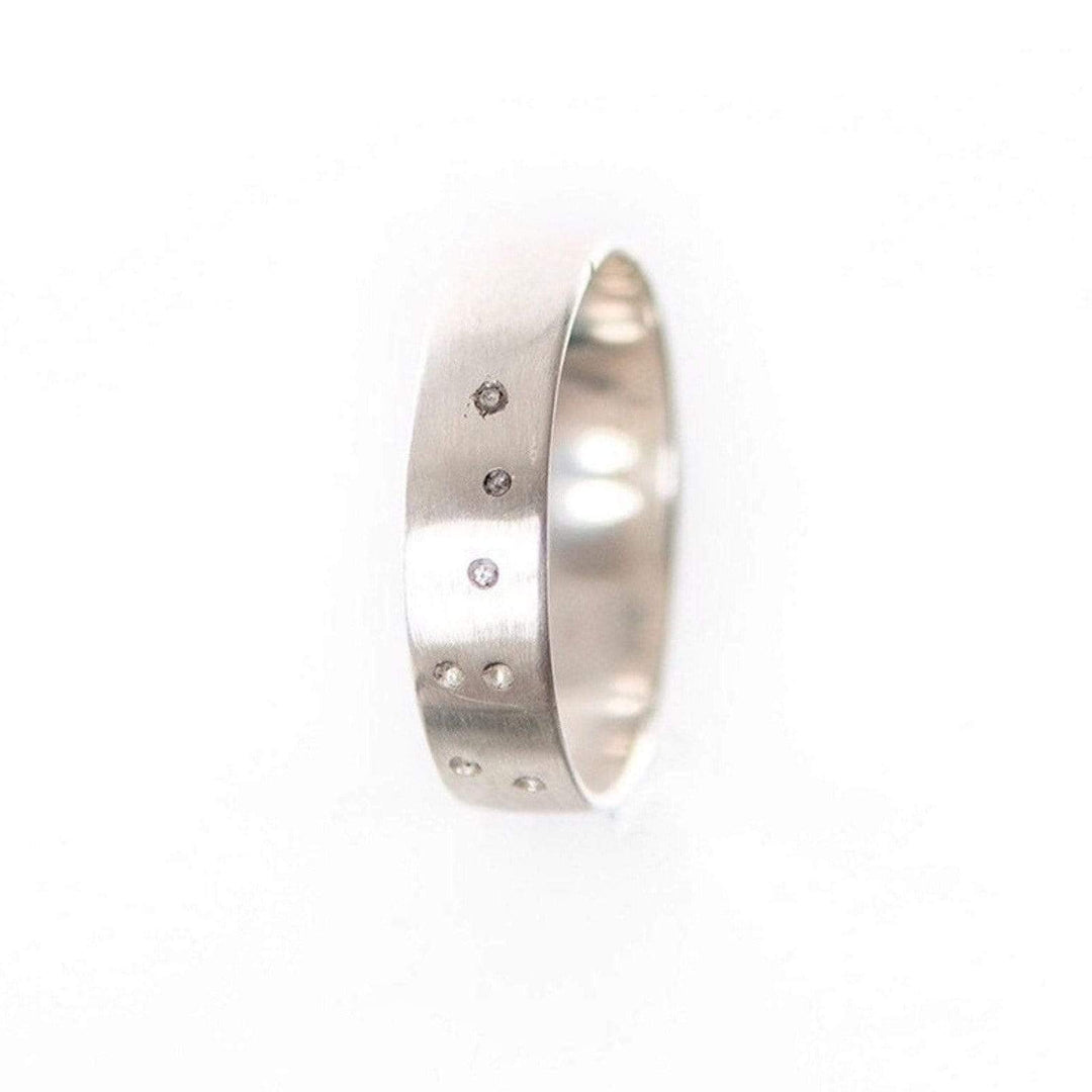 Atelier du bon bouleau Bague en argent et 7 diamants canadien