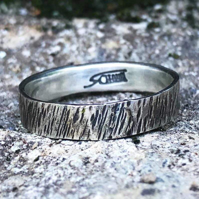 Atelier du bon bouleau Bague en argent sterling Vertical