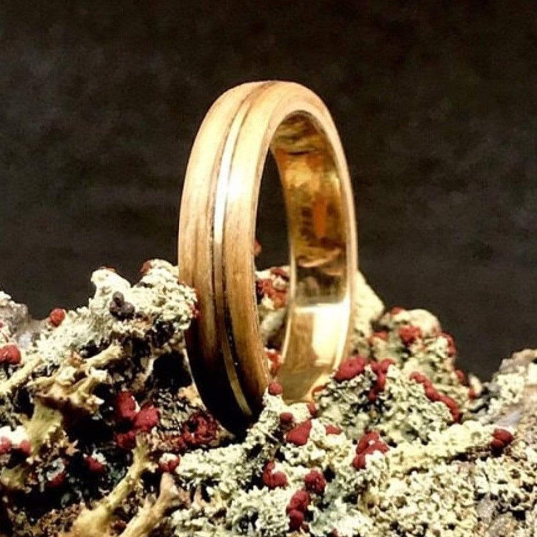 Atelier du bon bouleau Bague en bois et or 14K & 18K personnalisée