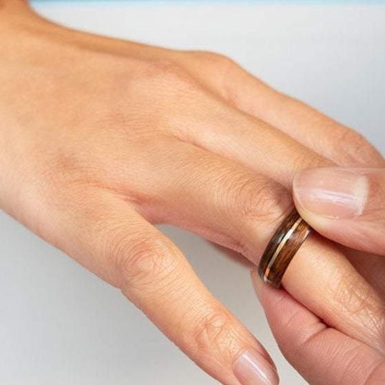 Atelier du bon bouleau Bague en bois et or 14K & 18K personnalisée