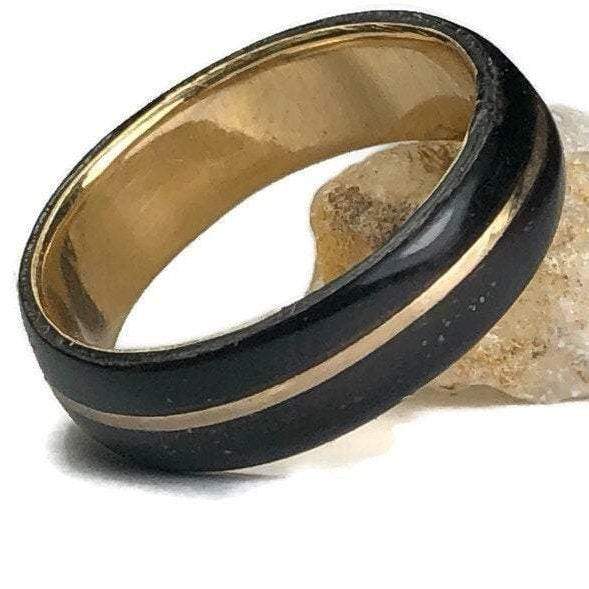 Atelier du bon bouleau Bague en bois et or 14K & 18K personnalisée