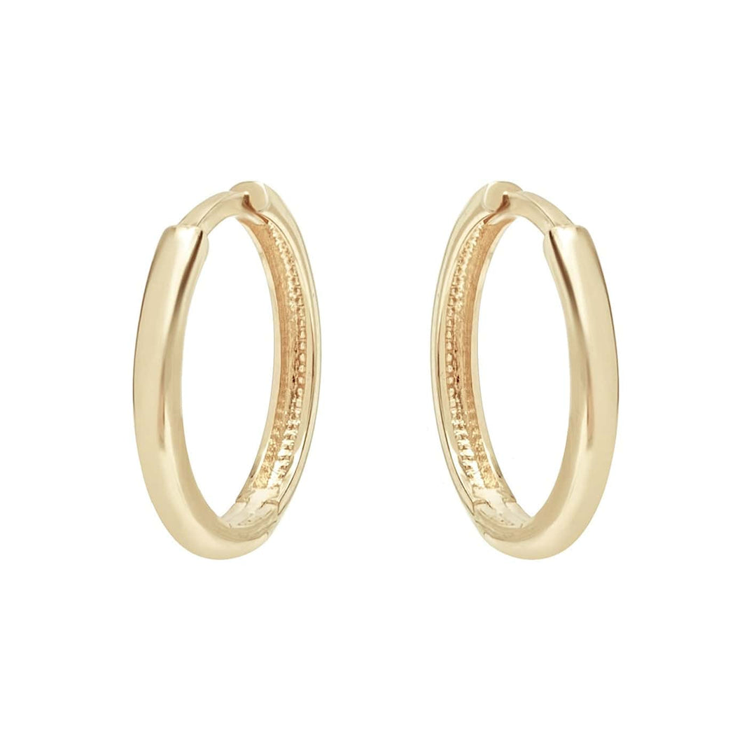 - Boucles d'oreilles Doré / 12 mm Boucles d'oreilles huggies Minimalistes 12 mm en or jaune, blanc ou rose 10K