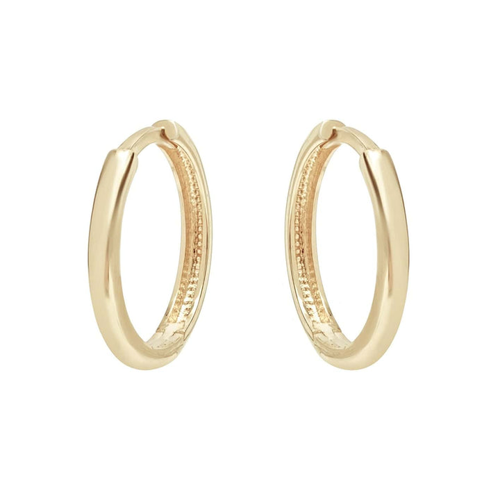 - Boucles d'oreilles Doré / 12 mm Boucles d'oreilles huggies Minimalistes 12 mm en or jaune, blanc ou rose 10K