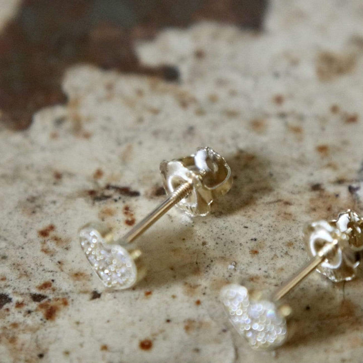 - Boucles d'oreilles Coeurs et cz sur or jaune ou blanc 10K