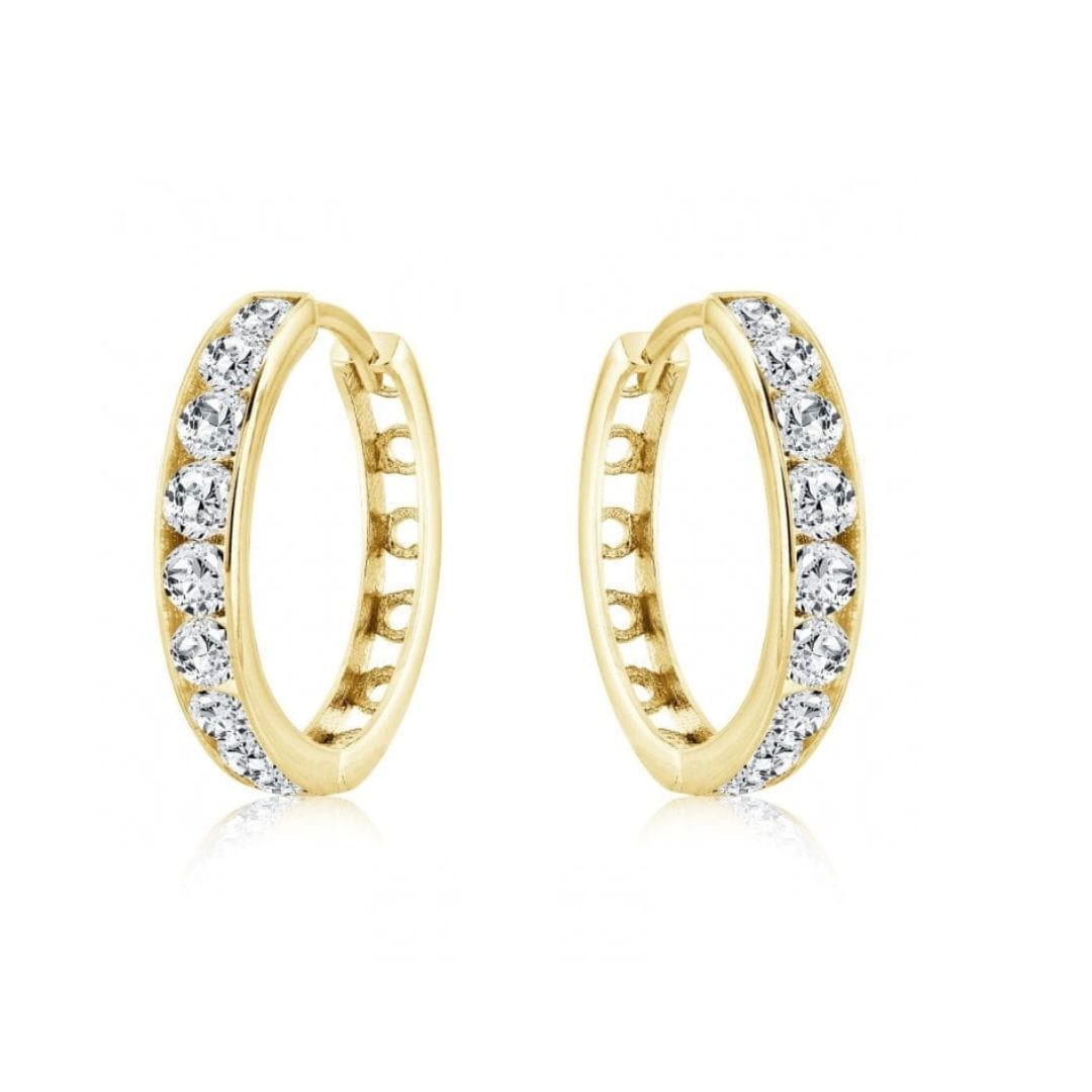 - Boucles d'oreilles Doré / 17 mm Boucles d'oreilles huggies 10mm, 13mm, 15mm ou 17mm et or jaune, blanc ou rose 10K