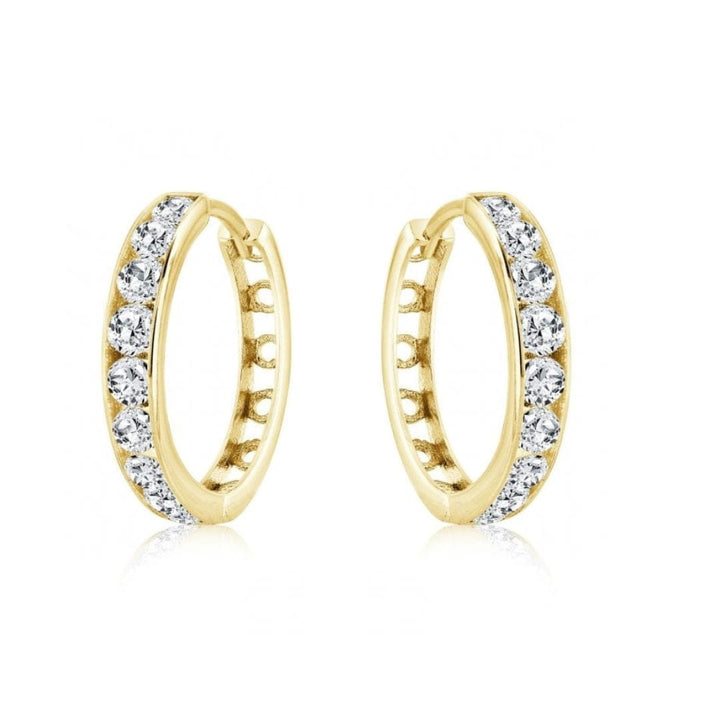 - Boucles d'oreilles Doré / 17 mm Boucles d'oreilles huggies 10mm, 13mm, 15mm ou 17mm et or jaune, blanc ou rose 10K