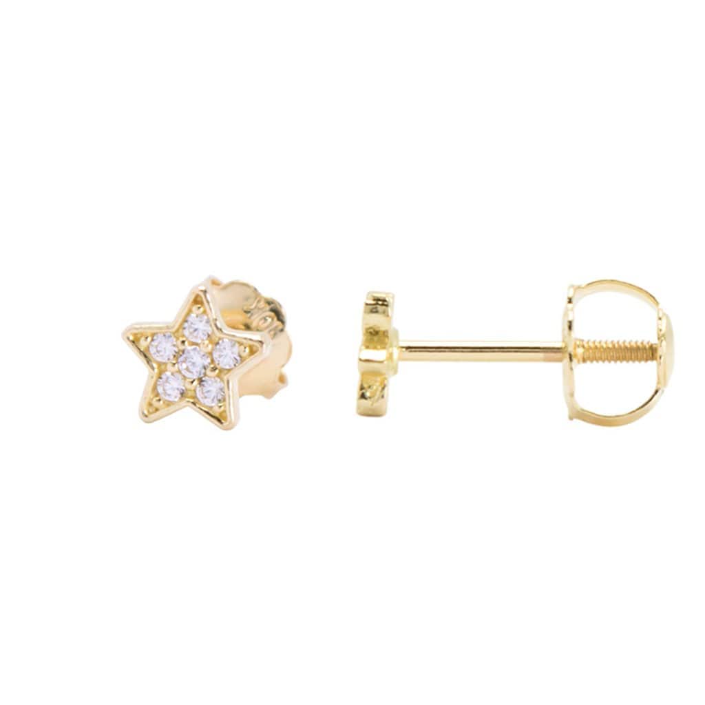 - Boucles d'oreilles Étoiles et cz sur or 10K