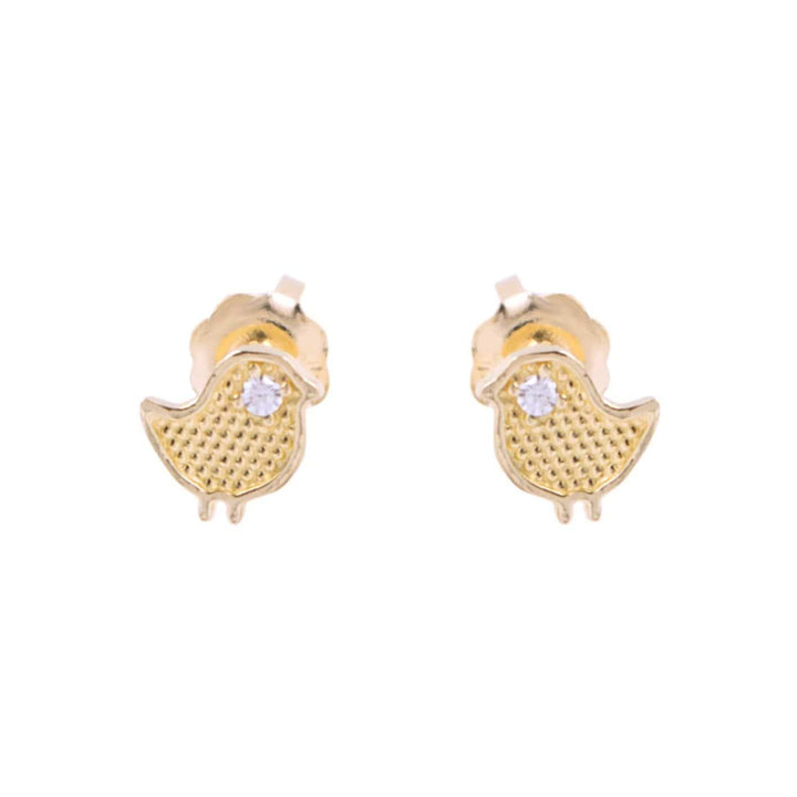 - Boucles d'oreilles Oiseaux/poussins et cz sur or 10K