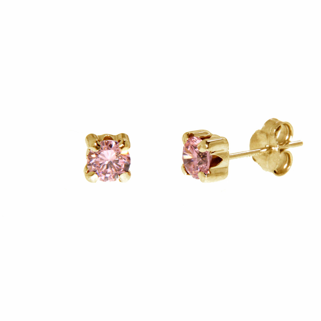 - Boucles d'oreilles Pierres de naissance CZ en or jaune 10K