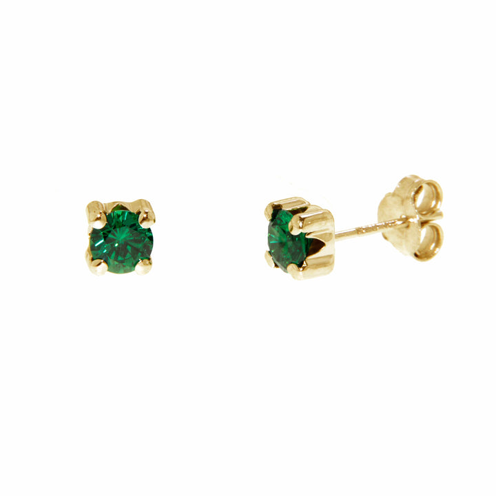 - Boucles d'oreilles Pierres de naissance CZ en or jaune 10K