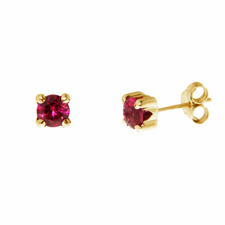 - Boucles d'oreilles Pierres de naissance CZ en or jaune 10K