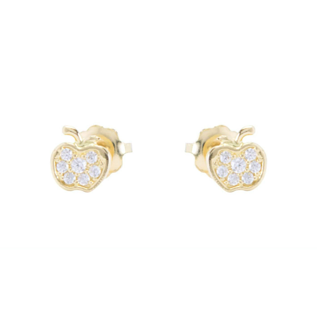 - Boucles d'oreilles Pommes et cz sur or 10K