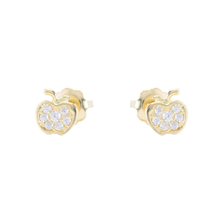 - Boucles d'oreilles Pommes et cz sur or 10K