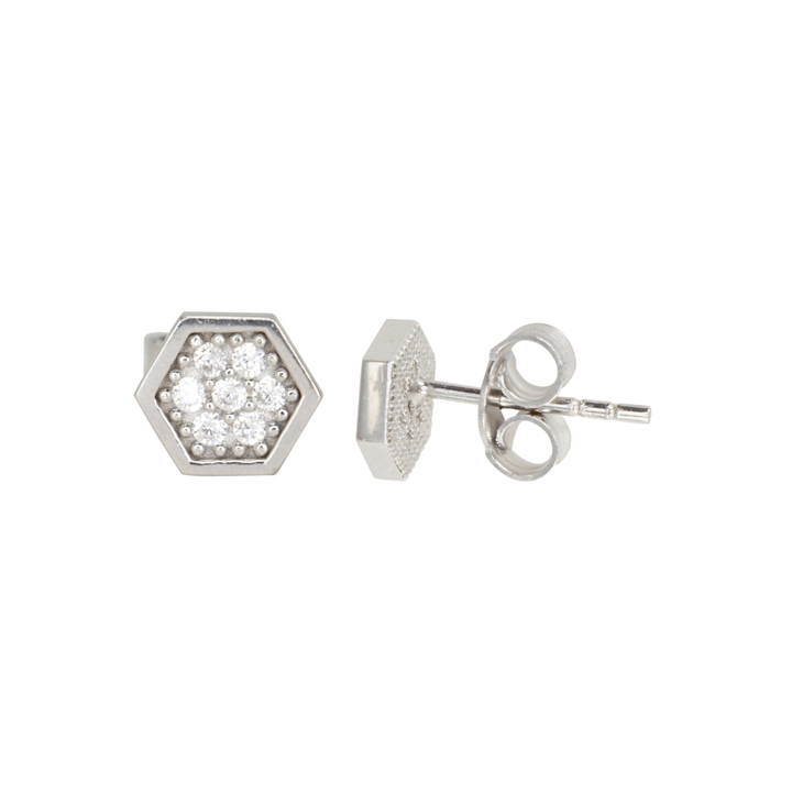 - Boucles d'oreilles Rayon de miel cz sur or jaune, blanc ou rose 10K