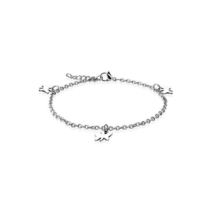 - Bracelet de cheville Papillons en acier