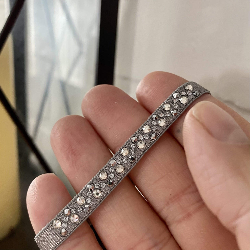 Interchangeables de Paris Satin / Ajustable Bracelet en satin et Swarovski