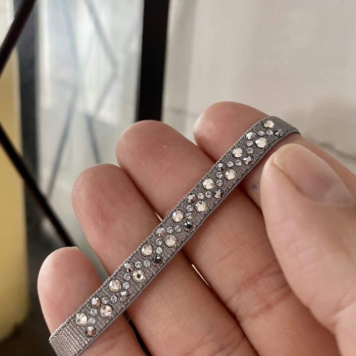 Interchangeables de Paris Satin / Ajustable Bracelet en satin et Swarovski