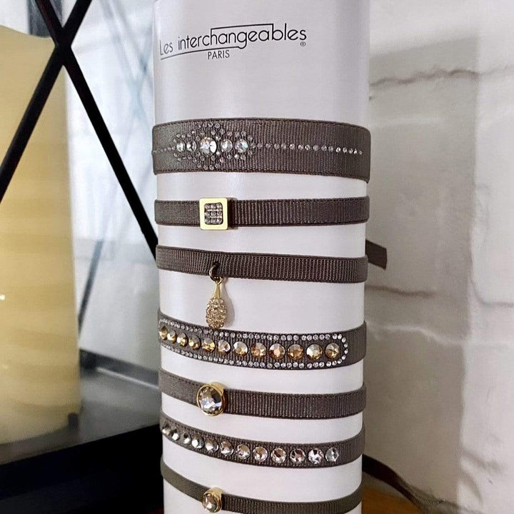 Interchangeables de Paris Satin / Ajustable Bracelet Les Interchangeables avec Swarovski