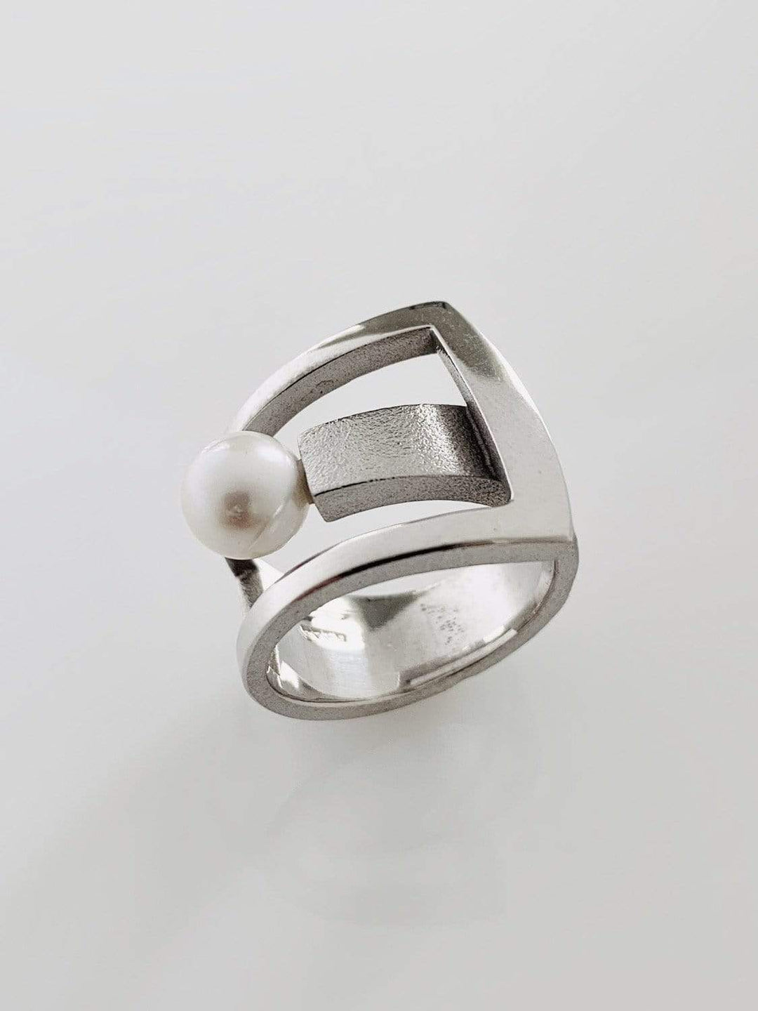 Jean Bastien Bague perle 7,5mm sur argent plaqué rhodium