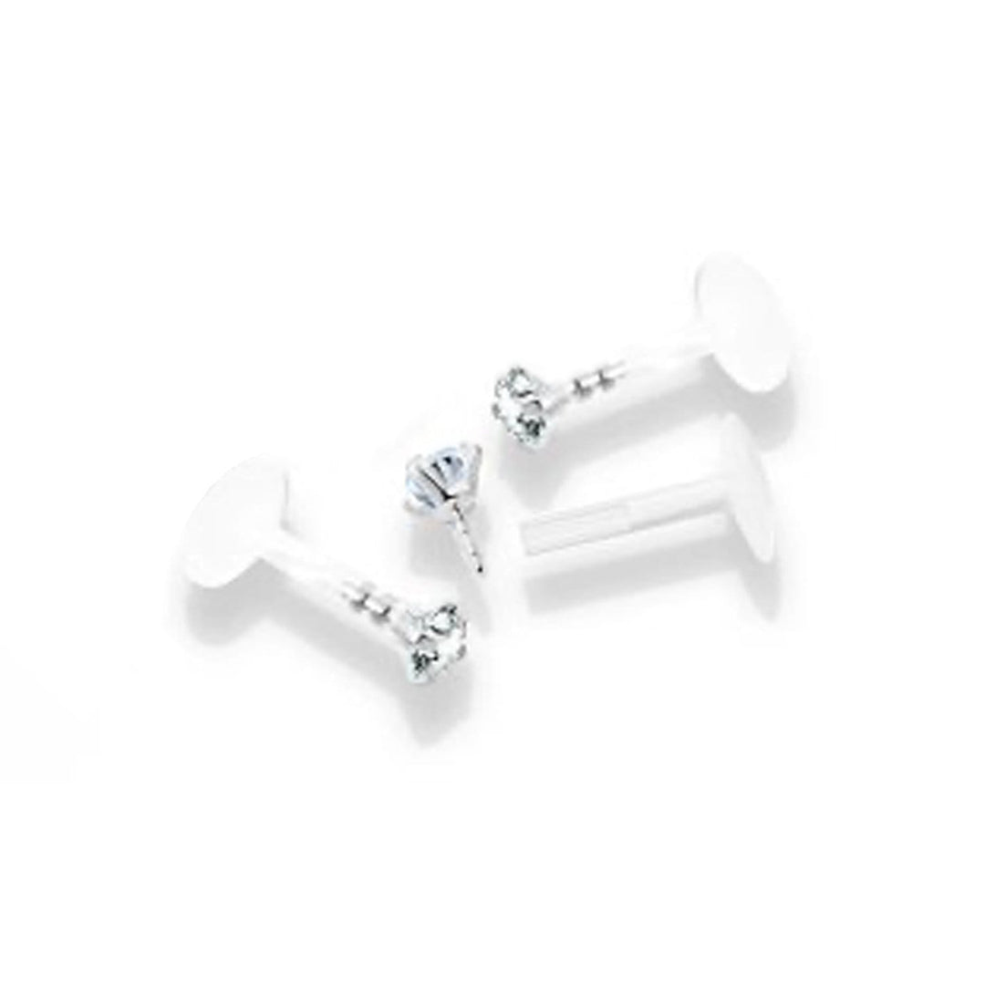 - Labret cz 3mm et acier 316L sur bioplast