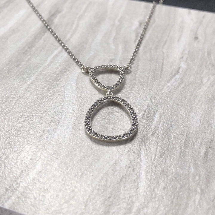 Larus Argent 925 / 16 pouces Collier en argent 925 et marcassites