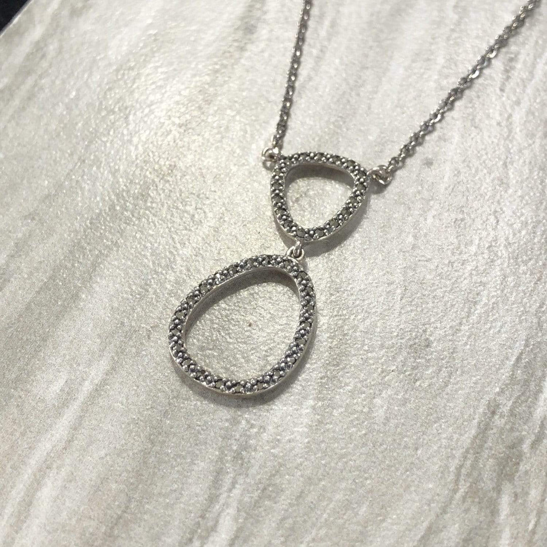 Larus Argent 925 / 16 pouces Collier en argent 925 et marcassites