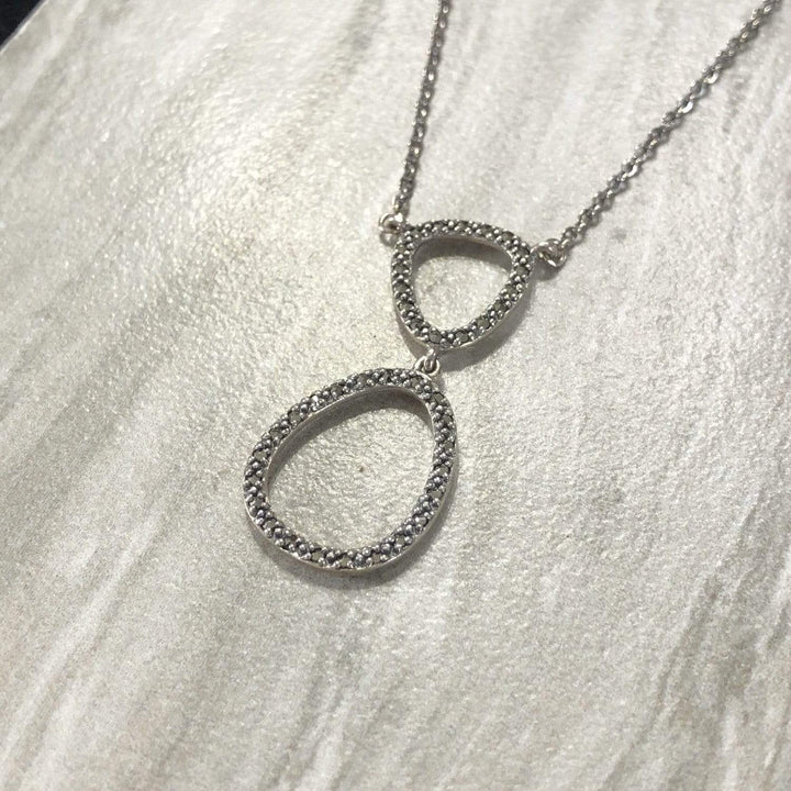 Larus Argent 925 / 16 pouces Collier en argent 925 et marcassites