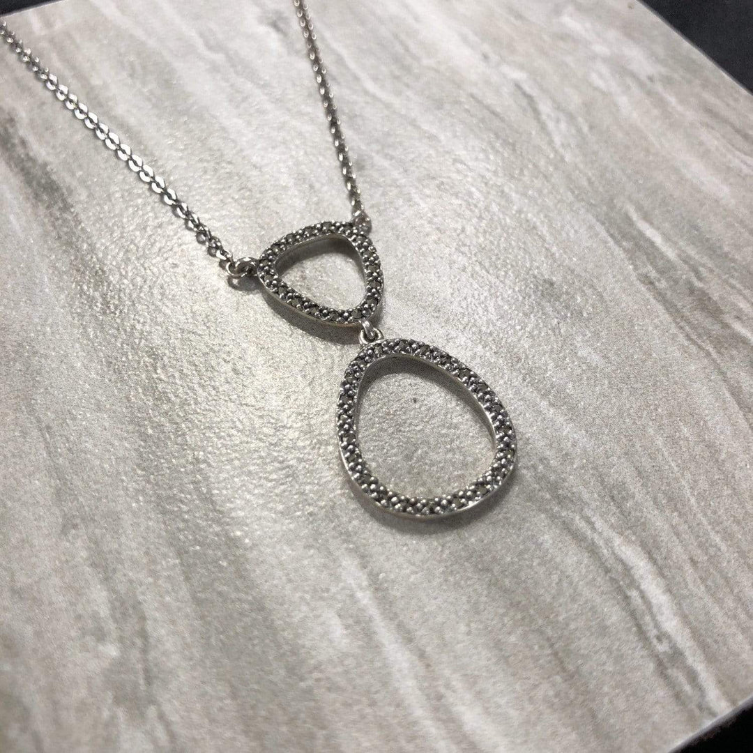 Larus Argent 925 / 16 pouces Collier en argent 925 et marcassites