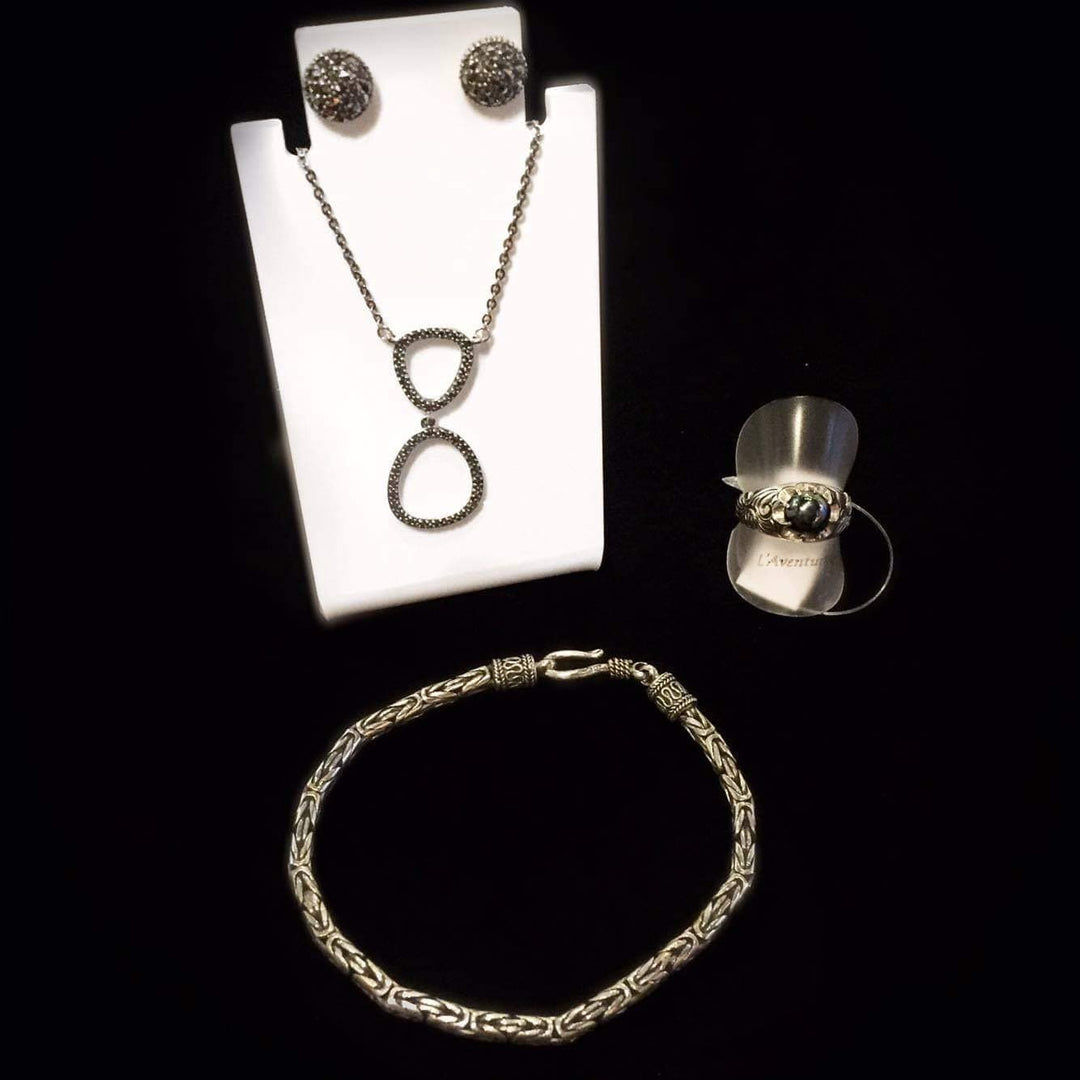 Larus Argent 925 / 16 pouces Collier en argent 925 et marcassites