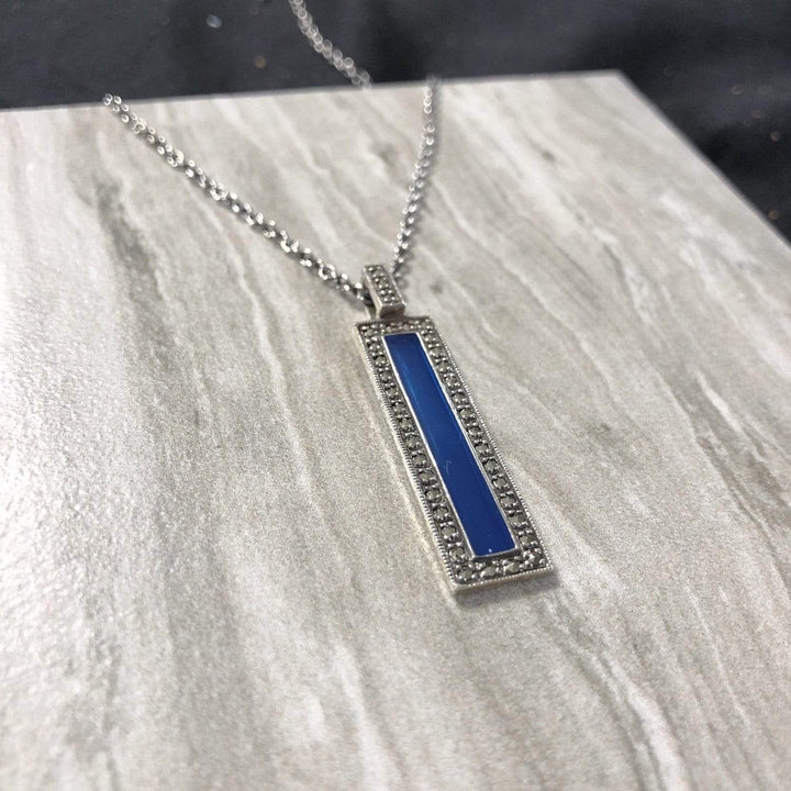 Larus Argent 925 / 16 pouces Collier en argent 925 et marcassites