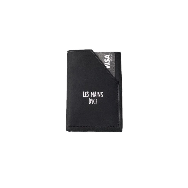 Les Mains d'ici Noir Porte-cartes en cuir
