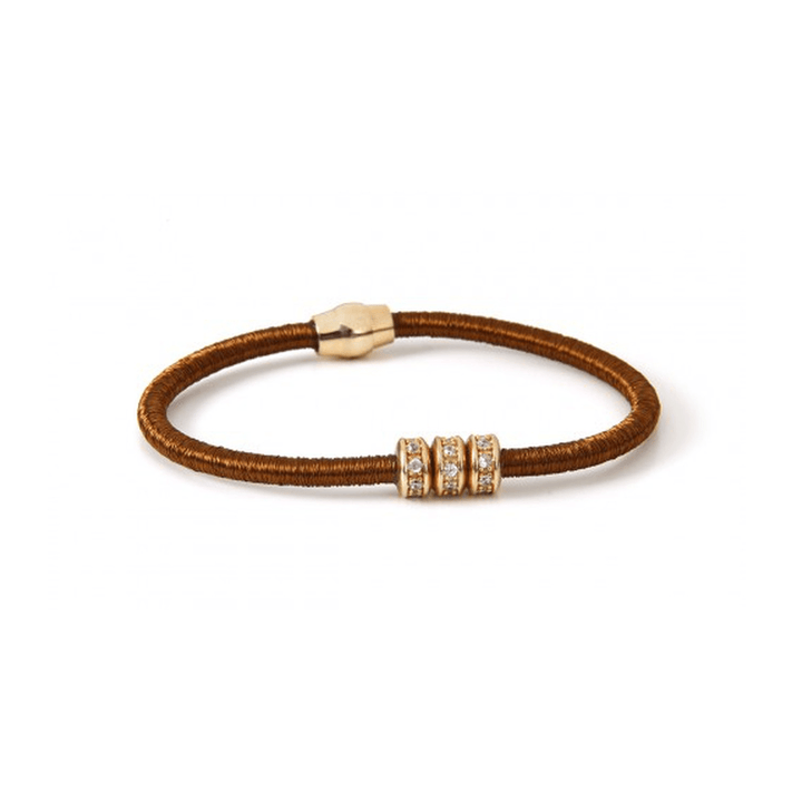 Luca Lorenzini Cuivre / 7.5 pouces Bracelet de cuivre et argent 925 plaqué or