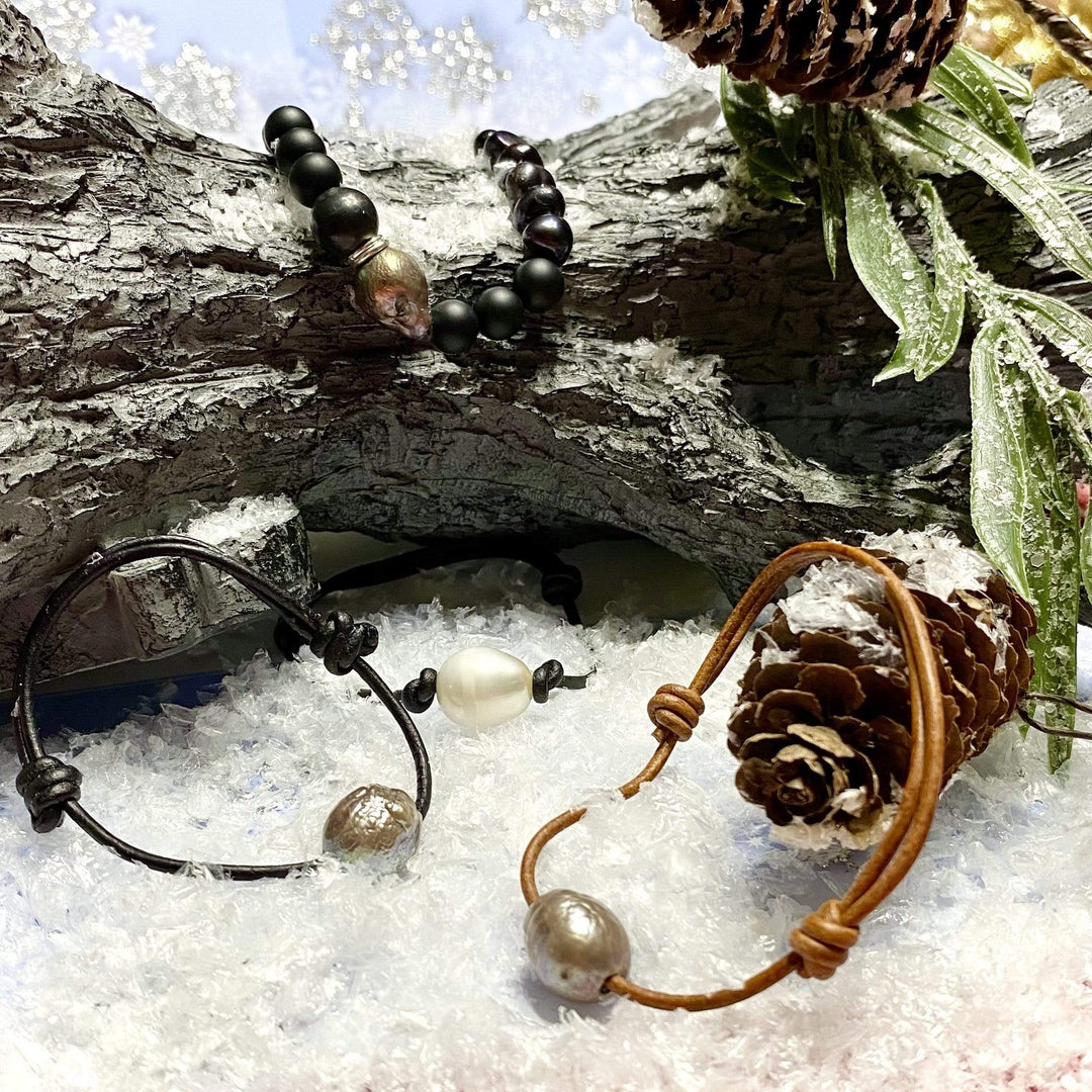 Mathieu Blanchard 7 pouces Bracelet de perles, terre cuite, jaspes, onyx et argent 925
