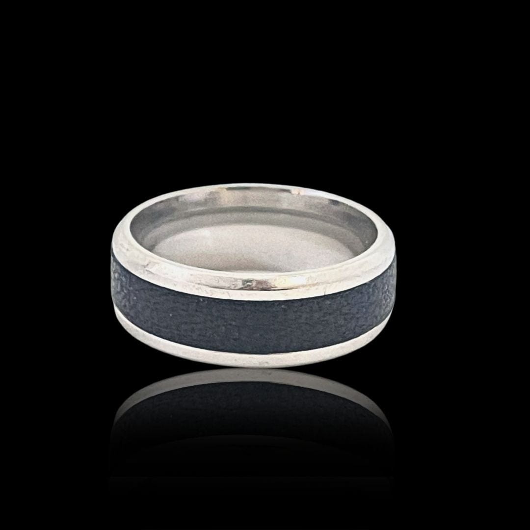 Mathieu Blanchard Bague Bague Cuir en acier