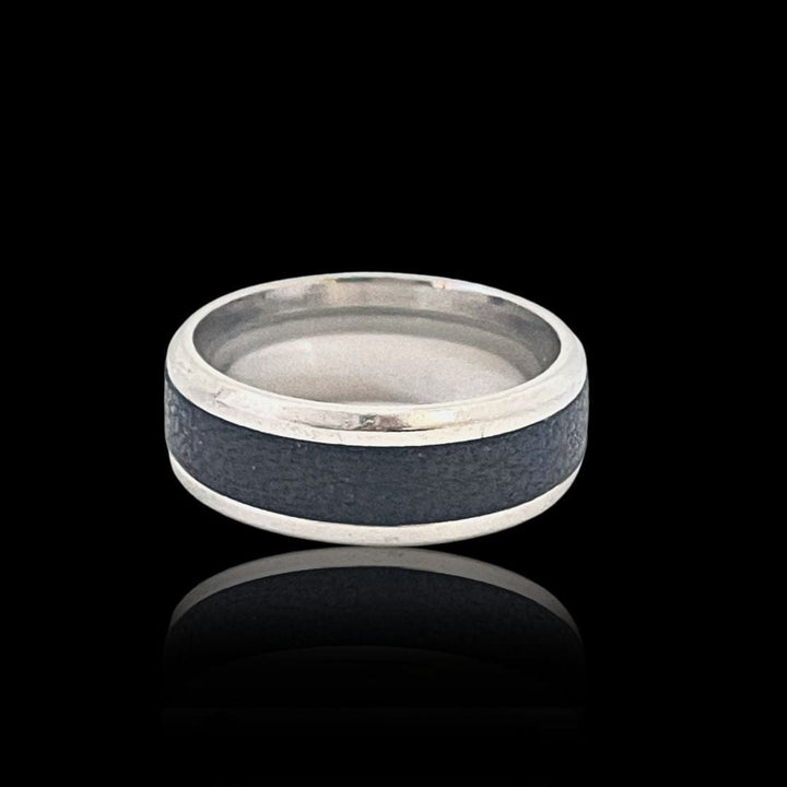 Mathieu Blanchard Bague Bague Cuir en acier