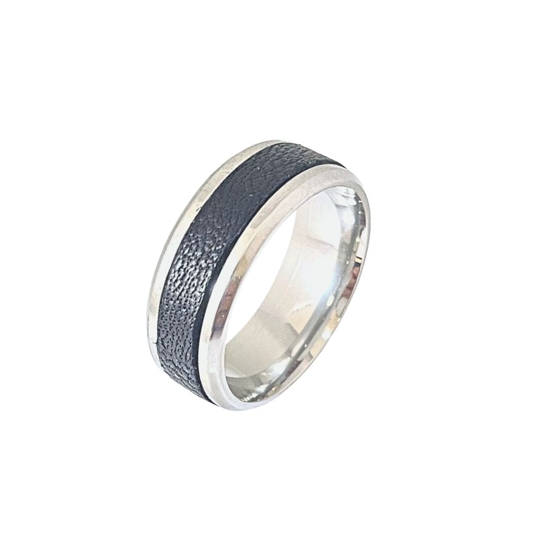 Mathieu Blanchard Bague Bague Cuir en acier