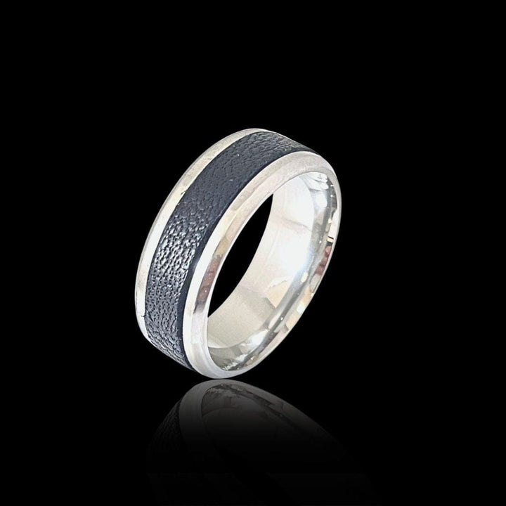 Mathieu Blanchard Bague Bague Cuir en acier