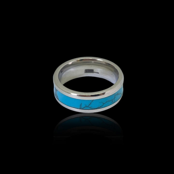 Mathieu Blanchard Bagues Bague jonc Turquoise en acier