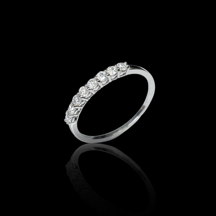 Mathieu Blanchard Bagues Bague semi-éternité à 8 moissanites en or blanc 10K