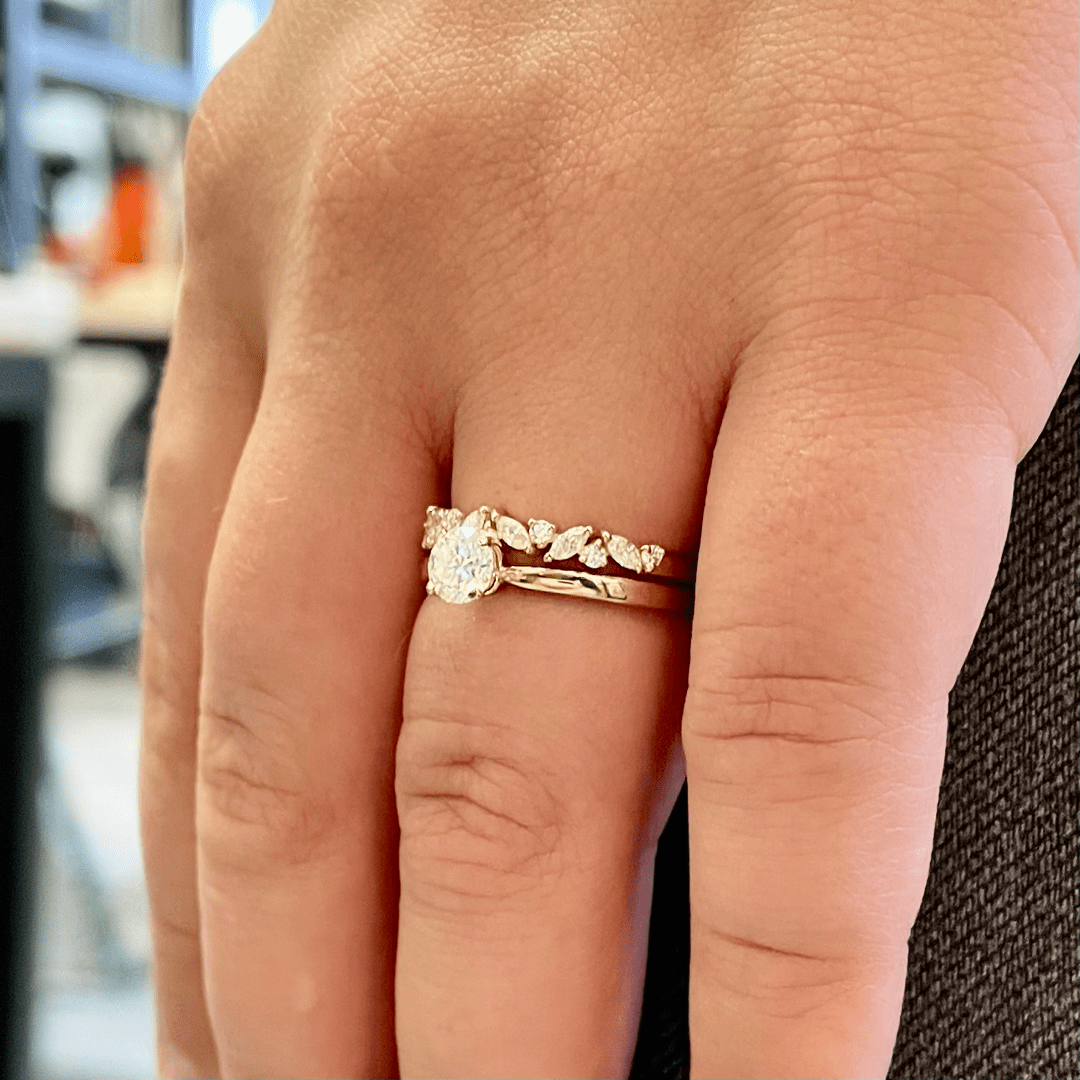 Mathieu Blanchard Bagues Bague semi-éternité Marquise en or 10K et moissanites