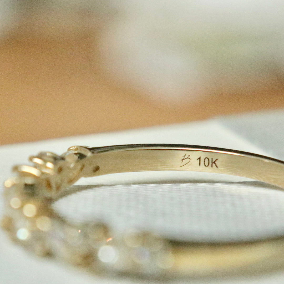 Mathieu Blanchard Bagues Bague semi-éternité Marquise en or 10K et moissanites