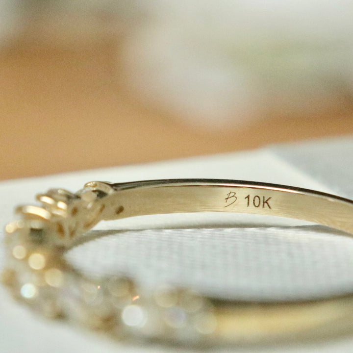 Mathieu Blanchard Bagues Bague semi-éternité Marquise en or 10K et moissanites