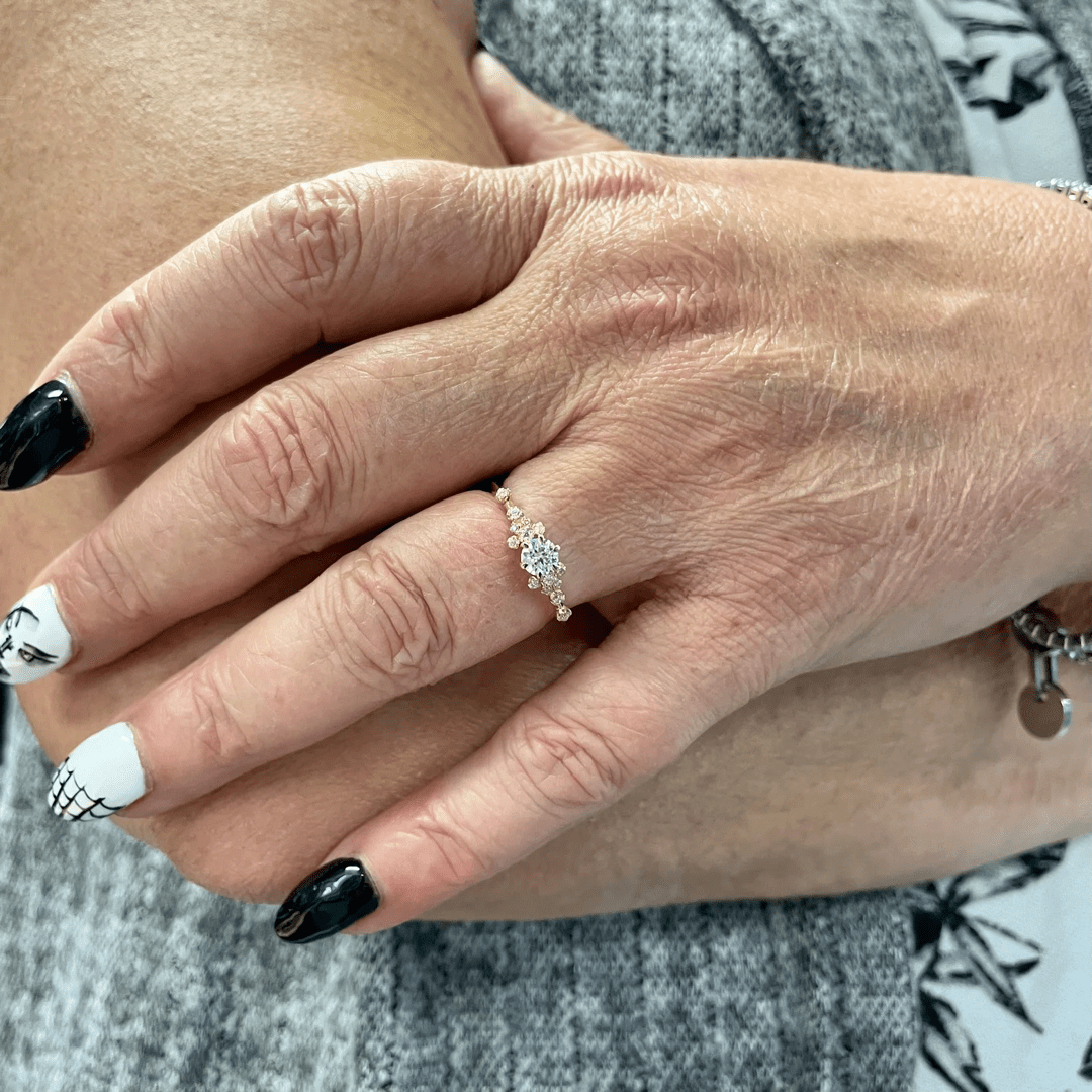 Mathieu Blanchard Bagues Bague solitaire Nuage en or 10K et moissanites