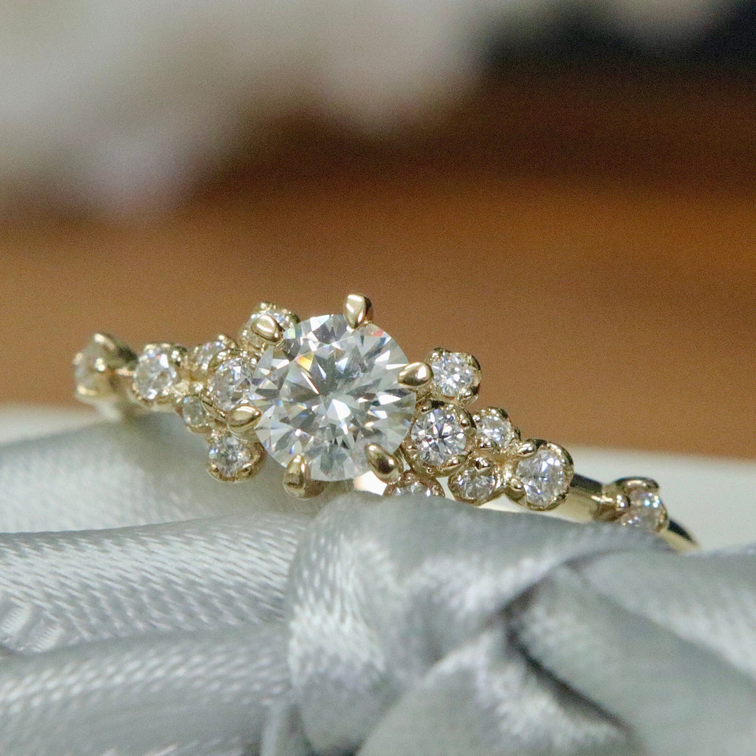 Mathieu Blanchard Bagues Bague solitaire Nuage en or 10K et moissanites