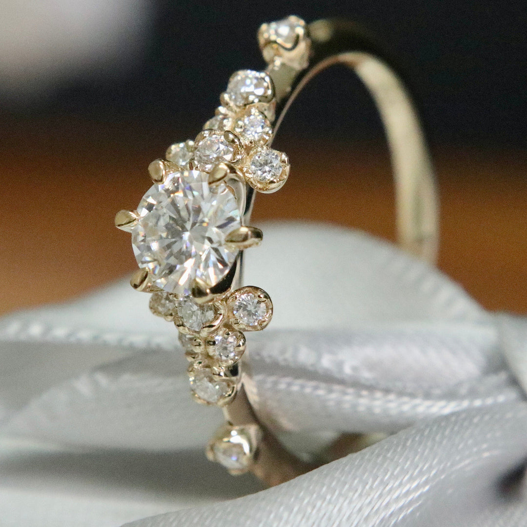 Mathieu Blanchard Bagues Bague solitaire Nuage en or 10K et moissanites