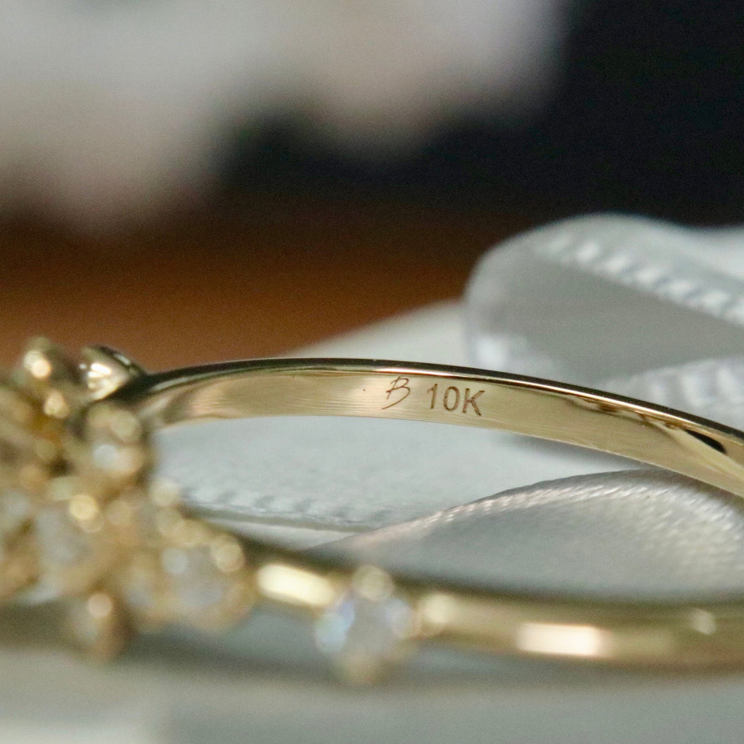 Mathieu Blanchard Bagues Bague solitaire Nuage en or 10K et moissanites