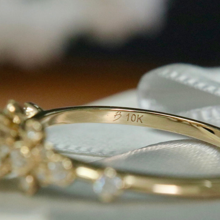 Mathieu Blanchard Bagues Bague solitaire Nuage en or 10K et moissanites