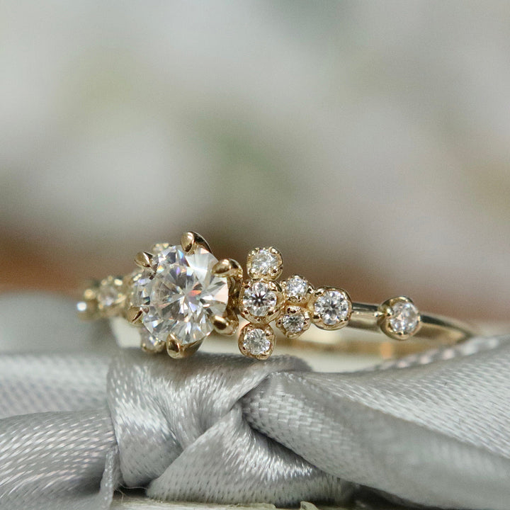 Mathieu Blanchard Bagues Bague solitaire Nuage en or 10K et moissanites