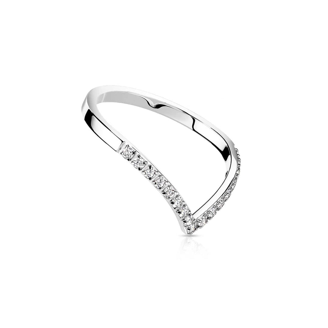 Mathieu Blanchard Bagues Bague V Scintillant en acier