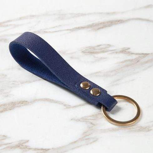 Mathieu Blanchard Bleu Porte-clef en cuir Minimaliste